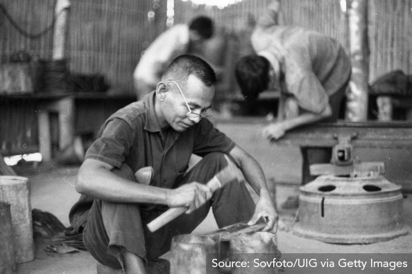 Vietnamese man in a re-education camp (other camps were more like prisons).